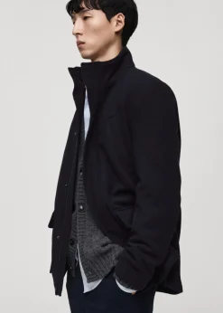 MANGO Płaszcze*Płaszcz wełniany z pikowaną podszewką