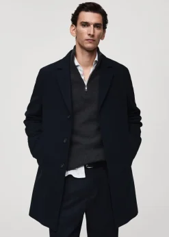 MANGO Płaszcze*Płaszcz wełniany z pikowaną podszewką