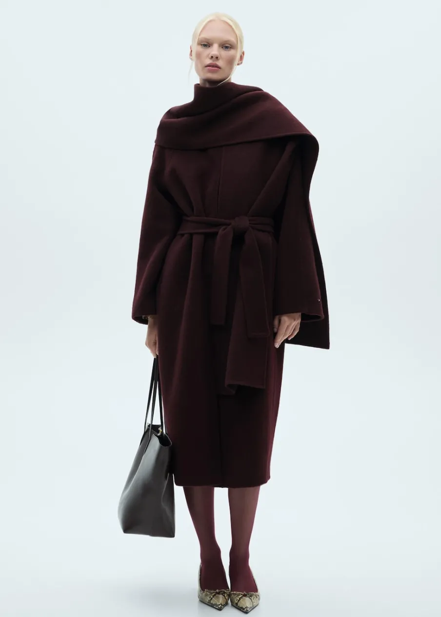 MANGO Płaszcze*Płaszcz wełniany z szalem