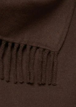 MANGO Płaszcze*Płaszcz wełniany z szalem z frędzlami