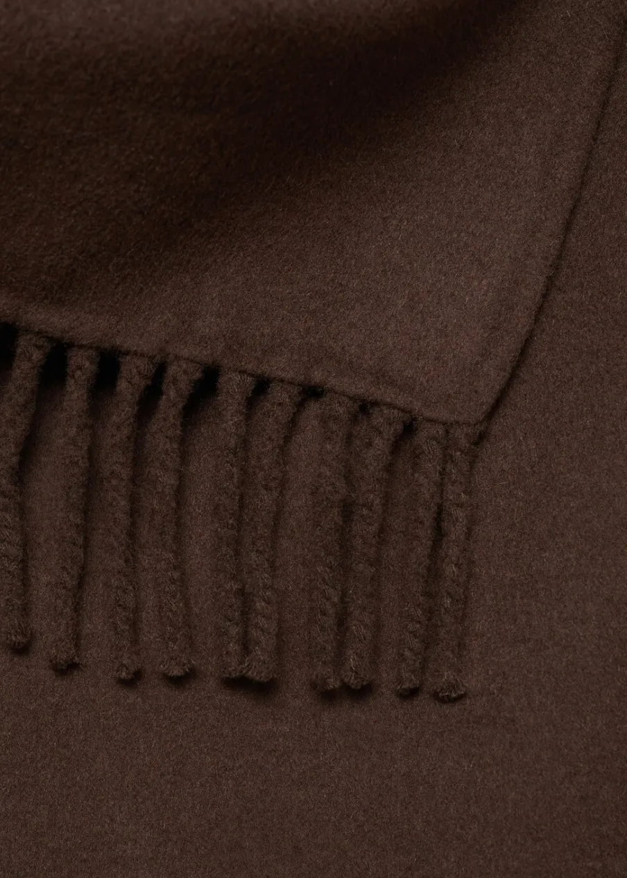 MANGO Płaszcze*Płaszcz wełniany z szalem z frędzlami