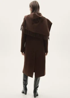 MANGO Płaszcze*Płaszcz wełniany z szalem z frędzlami