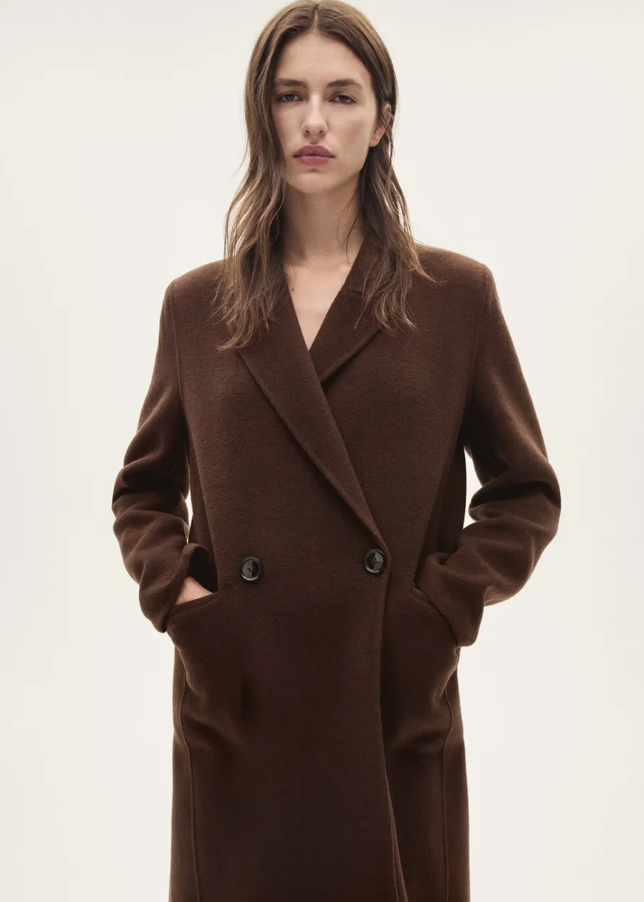 MANGO Płaszcze*Płaszcz wełniany z szalem z frędzlami