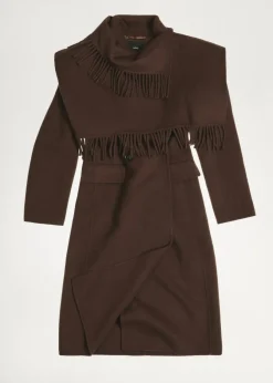 MANGO Płaszcze*Płaszcz wełniany z szalem z frędzlami