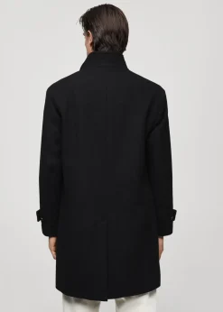 MANGO Płaszcze*Płaszcz wełniany z wysokim kołnierzem