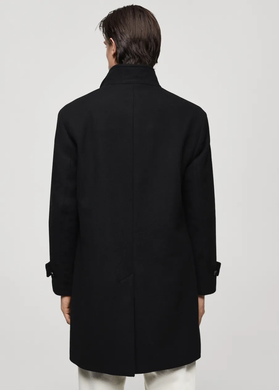 MANGO Płaszcze*Płaszcz wełniany z wysokim kołnierzem