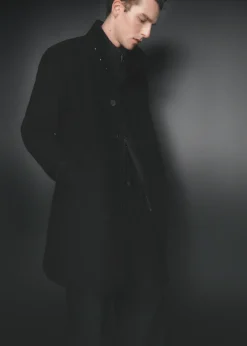 MANGO Płaszcze*Płaszcz wełniany z wysokim kołnierzem