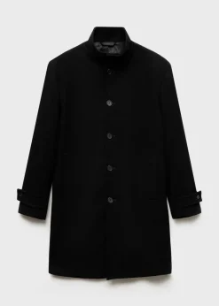 MANGO Płaszcze*Płaszcz wełniany z wysokim kołnierzem