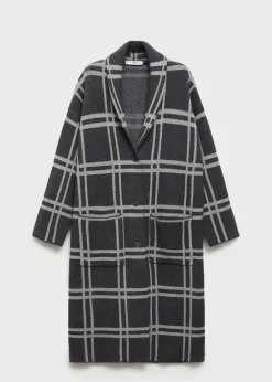 MANGO Płaszcze*Płaszcz z dzianiny w kratę