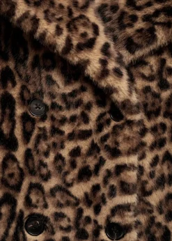 MANGO Płaszcze*Płaszcz z imitacji futra w lamparcie cętki