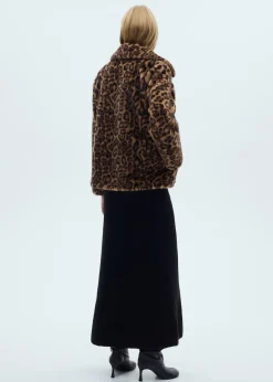 MANGO Płaszcze*Płaszcz z imitacji futra w lamparcie cętki