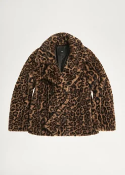 MANGO Płaszcze*Płaszcz z imitacji futra w lamparcie cętki