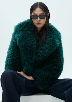 MANGO Płaszcze|Kurtki*Płaszcz z imitacji futra z klapami