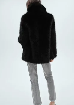 MANGO Płaszcze*Płaszcz z imitacji futra z klapami