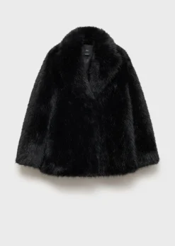 MANGO Płaszcze*Płaszcz z imitacji futra z klapami