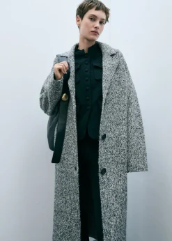 MANGO Płaszcze*Płaszcz z melanżowej dzianiny bawełnianej