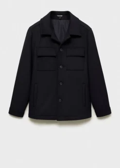MANGO Płaszcze*Płaszcz z mieszanki wełny z odpinanym kapturem