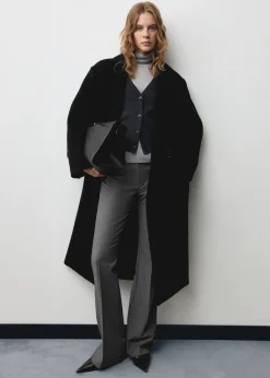 MANGO Płaszcze*Płaszcz z wełny dziewiczej z wysokim kołnierzem