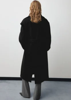 MANGO Płaszcze*Płaszcz z wełny dziewiczej z wysokim kołnierzem