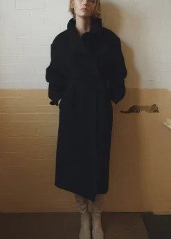 MANGO Płaszcze*Płaszcz z wełny dziewiczej z wysokim kołnierzem