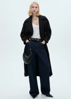 MANGO Płaszcze*Płaszcz z wełny manteco z dużymi klapami