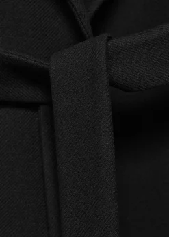 MANGO Płaszcze*Płaszcz z wełny manteco z odpinanym futrzanym kołnierzem