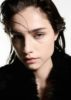 MANGO Płaszcze*Płaszcz z wełny manteco z odpinanym futrzanym kołnierzem