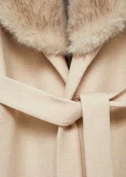 MANGO Płaszcze*Płaszcz z wełny manteco z odpinanym kołnierzem