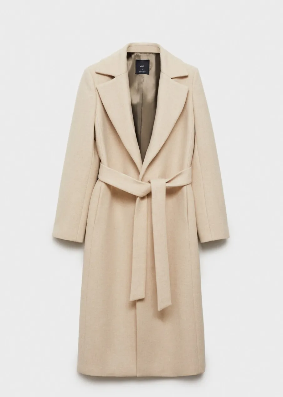 MANGO Płaszcze*Płaszcz z wełny manteco z odpinanym kołnierzem