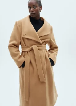 MANGO Płaszcze*Płaszcz z wełny manteco z paskiem