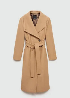 MANGO Płaszcze*Płaszcz z wełny manteco z paskiem