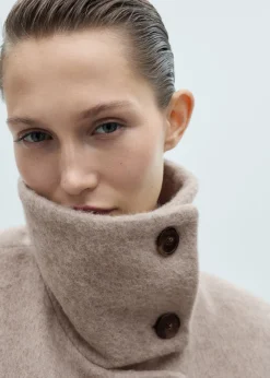 MANGO Płaszcze*Płaszcz z wełny z wysokim kołnierzem