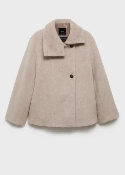 MANGO Płaszcze*Płaszcz z wełny z wysokim kołnierzem