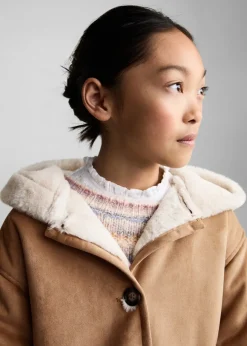 Dzieci MANGO Płaszcze I Kurtki*Płaszcz ze sztucznego zamszu z futerkiem