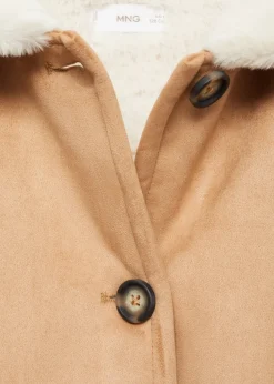 Dzieci MANGO Płaszcze I Kurtki*Płaszcz ze sztucznego zamszu z futerkiem