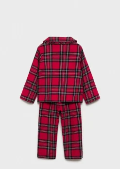 Dzieci MANGO Piżamy*Piżama bawełniana w kratkę