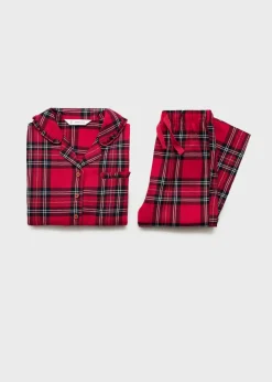 Dzieci MANGO Piżamy*Piżama bawełniana w kratkę