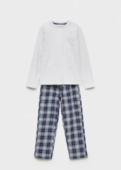 Dzieci MANGO Piżamy*Piżama bawełniana w kratkę