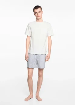 MANGO Piżamy*Piżama bawełniana w paski z krótkimi nogawkami