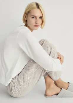 MANGO Piżamy|Piżamy*Piżama dwuczęściowa z bawełny w paski