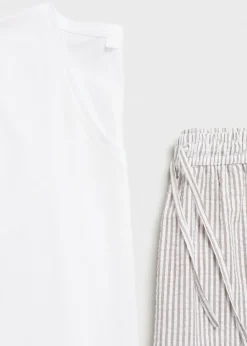 MANGO Piżamy|Piżamy*Piżama dwuczęściowa z bawełny w paski