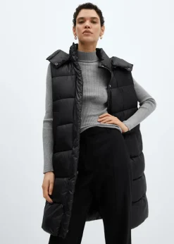 MANGO Płaszcze|Kurtki*Pikowana kamizelka z kapturem