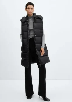 MANGO Płaszcze|Kurtki*Pikowana kamizelka z kapturem