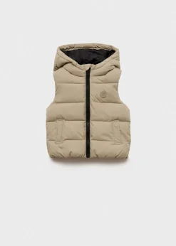 Dzieci MANGO Płaszcze I Kurtki*Pikowana kamizelka z kapturem