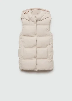 Dzieci MANGO Płaszcze I Kurtki*Pikowana kamizelka z kapturem