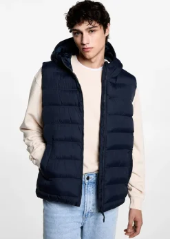 MANGO Płaszcze I Kurtki*Pikowana kamizelka z kapturem