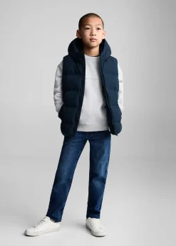 Dzieci MANGO Płaszcze I Kurtki*Pikowana kamizelka z kapturem