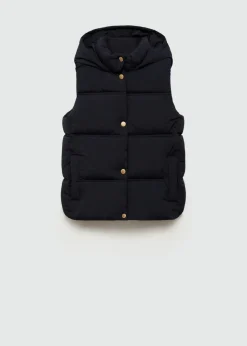 Dzieci MANGO Płaszcze I Kurtki*Pikowana kamizelka z kapturem