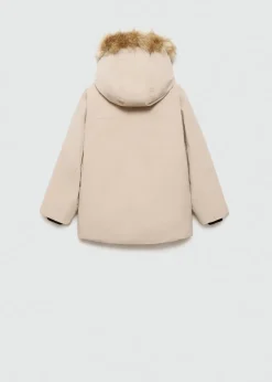 Dzieci MANGO Płaszcze I Kurtki*Pikowana kurtka puchowa z kapturem z futerkiem