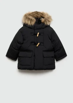 Dzieci MANGO Płaszcze I Kurtki*Pikowana kurtka puchowa z kapturem z futerkiem